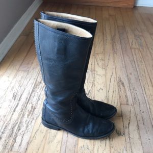 Frye Tall Black boots with tiny studs